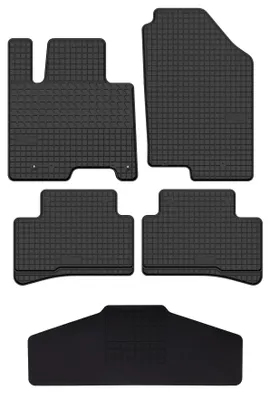 Productafbeelding van Rubberen automatten + tunnelmat voor Kia Sportage V vanaf 2020 (SUV) – 5-delig, zwart, op maat – Wielganizator SolidTread