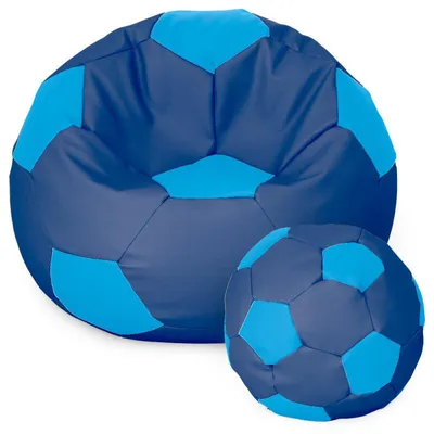 Produktbild von Fußball Sessel mit Füllung EPS Perlen Sitzsack Beanbag Sitzkissen 120cm Marineblau Sitzkissen Kissen Sitzsäcke Wohnzimmer Sitzsackbezug Gamer