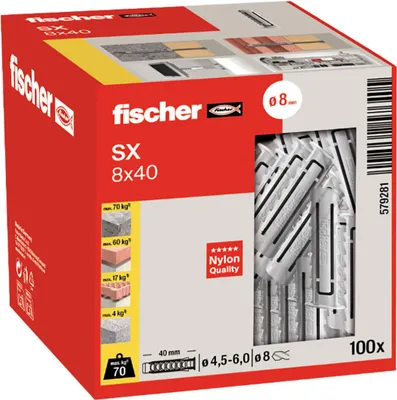 Image de Taco Fischer Sx 8x40 Cheville Universelle Polyvalente - Fischer