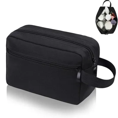 Produktbild von Kulturbeutel - Reise-Kulturbeutel - Kosmetiktasche - 22x8x15cm - Wasserdicht - für Frauen, Männer, Jungen und Mädchen - Schwarz