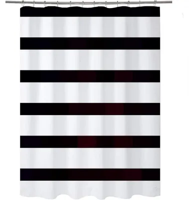 Produktbild von Schwarz-weiß gestreifter Duschvorhang, 180 cm x 180 cm