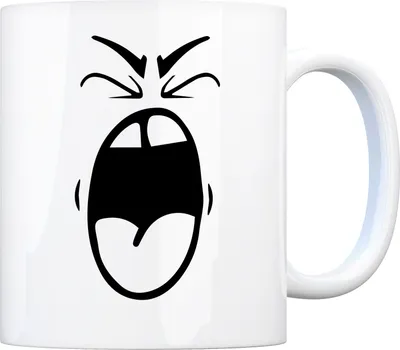 Produktbild von Tassengesichter Kaffeebecher mit schreiendes Gesicht Motiv Tasse Kaffeebecher