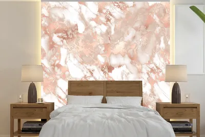Produktbild von MuchoWow® Fototapete für Wohnzimmer oder Schlafzimmer Wandtapete Vinyl Motivtapete Marmor - Luxus - Rosa - 240x240 cm - Schlafzimmer-Tapete