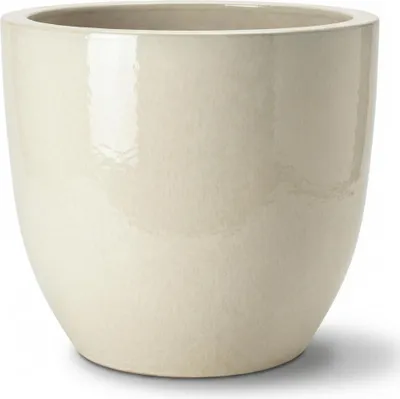 Produktbild von Provencelia Keramik Pflanzkübel Lancelot Creme, Ø21 x H19 cm, frostbeständig, handgefertigt, glasiert, Outdoor, Garten, Terrasse, winterfest