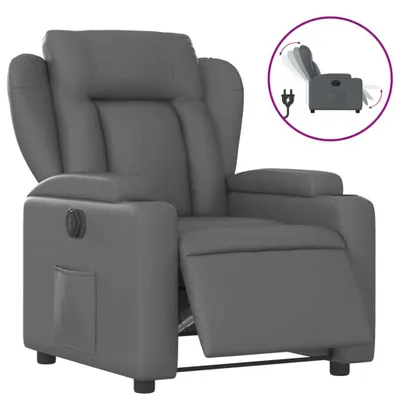 Produktbild von vidaXL Relaxsessel Elektrisch Grau Kunstleder
