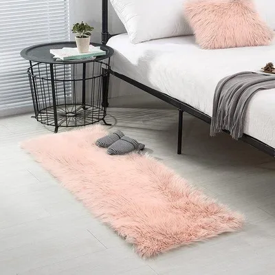 Imagen del producto de DigiRigi®: Alfombra de imitación de piel sintética, pelo de 5 cm, acrílico/poliéster, Oeko-Tex Standard 100, lavable hasta 30 °C. Ideal para colchonetas y cojines en salones, dormitorios y habitaciones infantiles