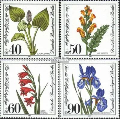 Produktbild von Briefmarken Berlin (West) 1981 Mi 650-653 (kompl.Ausgabe) postfrisch Moorpflanzen