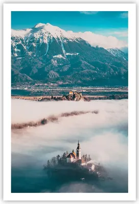 Produktbild von Poster - Poster ohne Rahmen - Winter Berge Wolken - 61x91,5 cm - Wand Bild - Wanddeko - Wandbilder - Kunstposter - Wandposter - Bilder - Kunstdruck - Wanddekoration - Wandbild - P2XPA61x91-5183