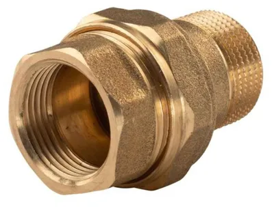 Produktbild von Messing Gewinde-Fitting Verschraubung gerade flachdichtend 3/4' IG - 3/4'AG (DN 20) - schwere Ausführung