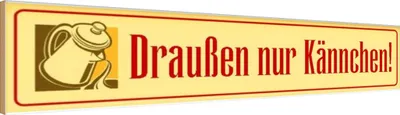 Produktbild von vianmo Holzschild 10x46 cm draußen nur Kännchen Küche Cafe Dekoration
