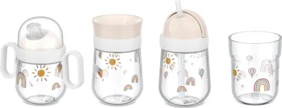 Produktbild von Mepal - Becher set Mio - Antitropf-trinklernbecher, Trinklernbecher 360°, Strohhalmbecher, Kinderbecher - Becher für Kinder - Auslaufsichere Trinkflasche für Kleinkinder - 1.05 l - Sunshine & Rainbow