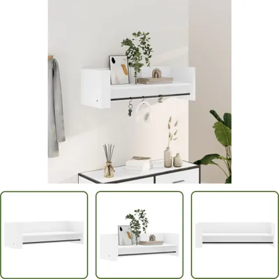 Obrázok produktu pre The Living Store Nástenná polica biela 100x35x30,5 cm materiál na báze dreva