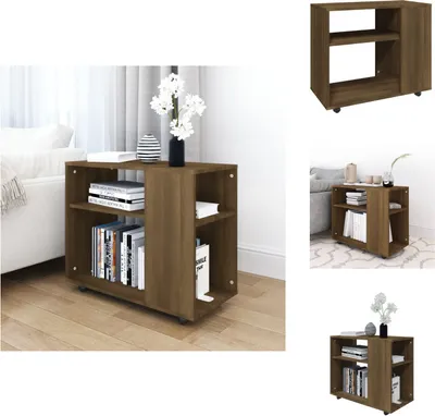 Immagine prodotto di vidaXL Tavolino in rovere marrone 70x35x55 cm materiale a base di legno - Tavolini