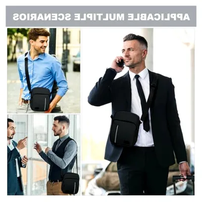 Produktbild von Wasserdichte Umhängetasche für Herren, praktische Schultertasche mit mehreren Fächern für Alltag, Beruf und Reisen