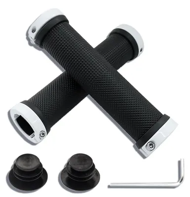 Produktbild von Fahrradgriffe MTB Rutschfest mit Aluminium Lock für 22,2 mm Lenker Weiß