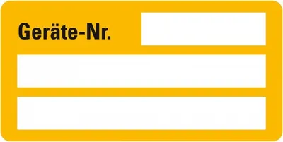 Produktbild von Dreifke® Aufkleber I Inventaretikett Geräte-Nr., gelb, Dokumentenfolie, selbs...
