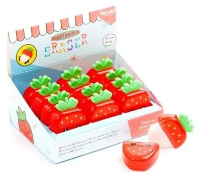 Produktbild von Radiergummi Erdbeere (12 Stück) - Puckator