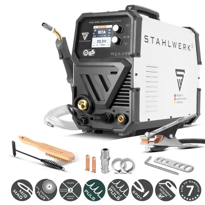 Image de STAHLWERK Poste à souder MIG MAG 200 Double Pulse Pro entièrement synergique 200 Ampères
