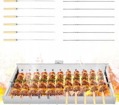 Produktbild von Edelstahl Grillspieße mit Drehspieß-Aufsatz, USB