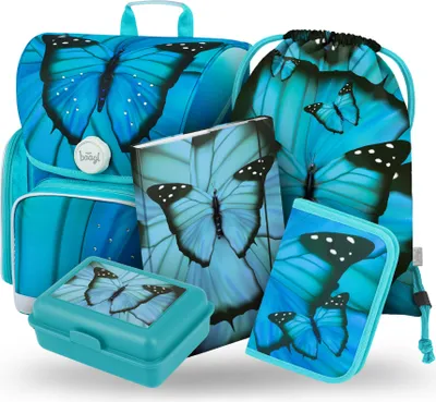 Produktbild von BAAGL SET 5 Ergo Butterfly: Aktentasche, Federmäppchen, Tasche, Ordner, Box