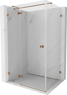 Produktbild von Mexen Lunar T Duschkabine schwenkbar links 120 x 90 cm, transparent, Roségold - 834T-120-090-60-00-L