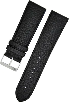 Produktbild von Uhrenarmband Kalbsleder schwarz 24mm Ton in Ton Dornschließe