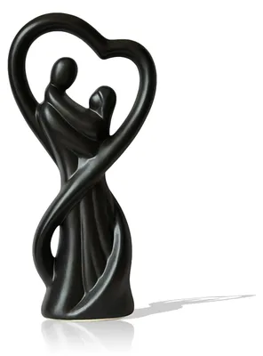 Imagen del producto de Escultura de cerámica con forma de corazón, para parejas, color , de 2 piezas, ideal para decoración