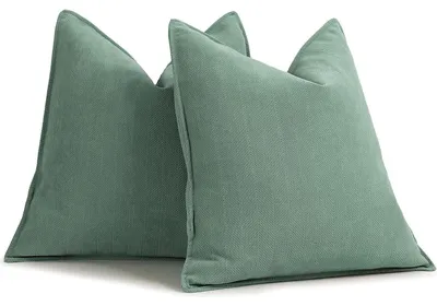 Zdjęcie produktu dla Zestaw 2 poszewek na poduszki 45x45 cm, kolor zielony, materiał: chenille