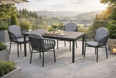 Produktbild von Destiny Sitzgruppe COMO mit ausziehbarem Esstisch IMOLA 165/215x100cm (4 Personen)