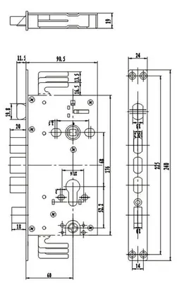 Produktbild von ZW 2-L Einsteckschloss links Klopfriegel, silberfarbig