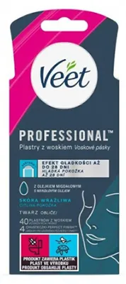 Produktbild von VEET Professional Kaltwachs-Gesichtsstreifen für empfindliche Haut 40 Stück