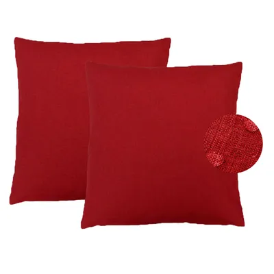 Produktbild von Leinen Optik 2er Set Kissenhülle 50 x 50 ROT Leinen Optik Kissenbezug