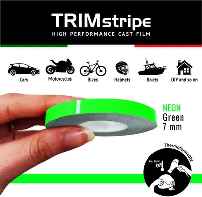 Produktbild von Zierstreifen Klebestreifen für Autos, Fluo Grün, 7 mm x 10 m