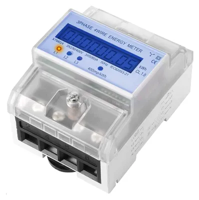Productafbeelding van Digitale 3-fase stroommeter met lcd-display en DIN-rail montage