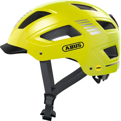 Produktbild von ABUS Stadthelm Hyban 2.0 MIPS - Fahrradhelm mit Rücklicht, ABS-Hartschale, Aufprallschutz - für Damen und Herren - Gelb Glänzend, Größe L (56-61 cm)