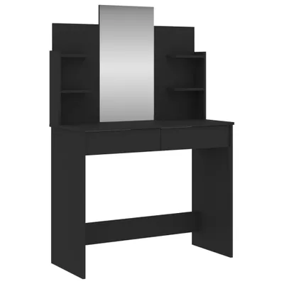 Image de Coiffeuse avec miroir noir 96x39x142 cm