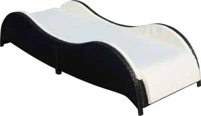 Produktbild von vidaXL Sonnenliege mit Polsterauflage Poly Rattan Schwarz