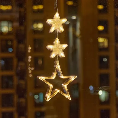 Produktbild von Weihnachtsbaum Weihnachtsbeleuchtung, LED Weihnachtsdeko Fenster Lichter, Lichterkette für Weihnachten Deko, Balkon, Party