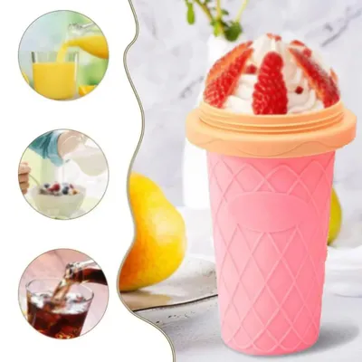 Image de Gobelet pour granité - Machine à granité pour une utilisation domestique - Gobelet pour smoothies - Boissons glacées - Paille et cuillère 2-en-1 - Brosse