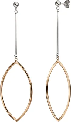 Produktbild von JOBO Ohrhänger 925 Silber bicolor vergoldet Ohrringe Ohrstecker