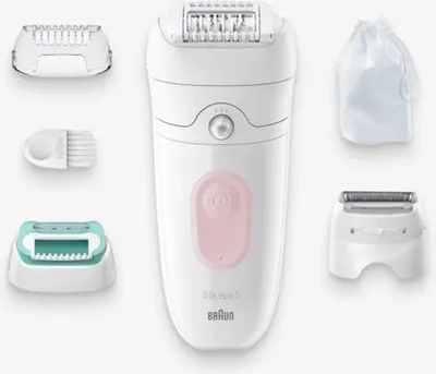 Obrázek produktu pro Braun Silk-épil 5 5-050, Růžová, Bílá, 28 pinzeta/pinzety, MicroGrip, Baterie, 100 - 240 V, 50 - 60 Hz