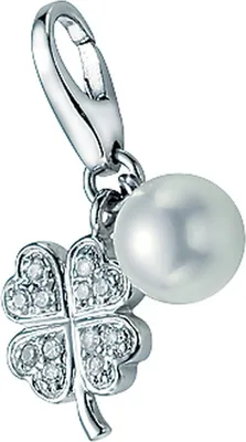 Produktbild von Charm Giorgio Martello Milano Kleeblatt und Perle, Silber 925 Silber Onesize