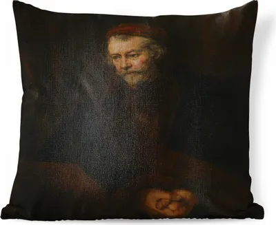 Produktbild von MuchoWow® Zierkissen Sofakissen Wohnzimmer Dekokissen 50x50 cm Der Apostel Paulus - Gemälde von Rembrandt van Rijn - Komfort - Sofakissen
