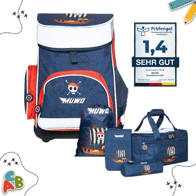 Produktbild von MUWO "Lil Pirate" Kinder Schulranzen Set 5tlg. | MW-353