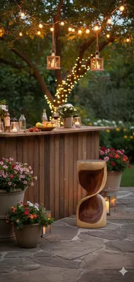 Immagine prodotto di Sgabello da bar in legno marrone per bar moderni, Immagine generata dall'IA