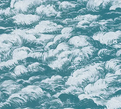 Produktbild von Architects Paper Wolkentapete Jungle Chic Vliestapete blau weiß 10,05 m x 0,53 m