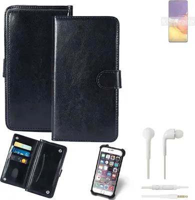 Produktbild von K-S-Trade 360° Hülle kompatibel mit Samsung Galaxy Quantum2 inkl. Headphones schwarz Kunstleder Case BookCase WalletCase Kunstlederederhülle