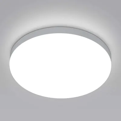 Produktbild von Runde LED-Deckenleuchte, Badezimmerleuchte, IP54 wasserdicht, 6500 K Kaltweiß, moderne Deckenleuchte für Bad, Schlafzimmer, Küche, Wohnzimmer, Balkon, 30 W, 30 cm Durchmesser