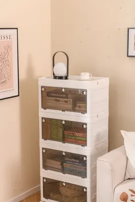 Immagine prodotto di KOMFOTTEU 126/168 L: contenitore impilabile con coperchio, contenitori organizzativi, contenitori impilabili con rotelle, contenitori da magazzino, contenitori per vestiti e scarpe (4 ripiani)