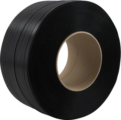 Produktbild von 1 Rolle PP Band 12 mm x 0,55 mm 3000 m 135 KG Umreifungsband Kern 200mm Schwarz